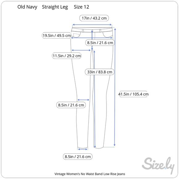 Old Navy Women's VTG Y2K No Waist Low Rise Straight Leg Jeans Size 12 - Rare! - Picture 6 of 6